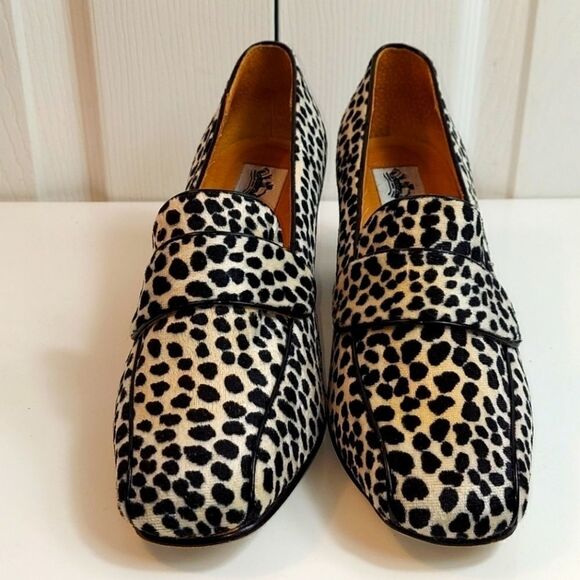 Vintage Doll Factory Animal Print Heeled Loafer 8 - Picture 2 of 12